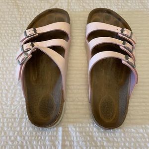 Birkenstock Size 42 pink leather sandals.